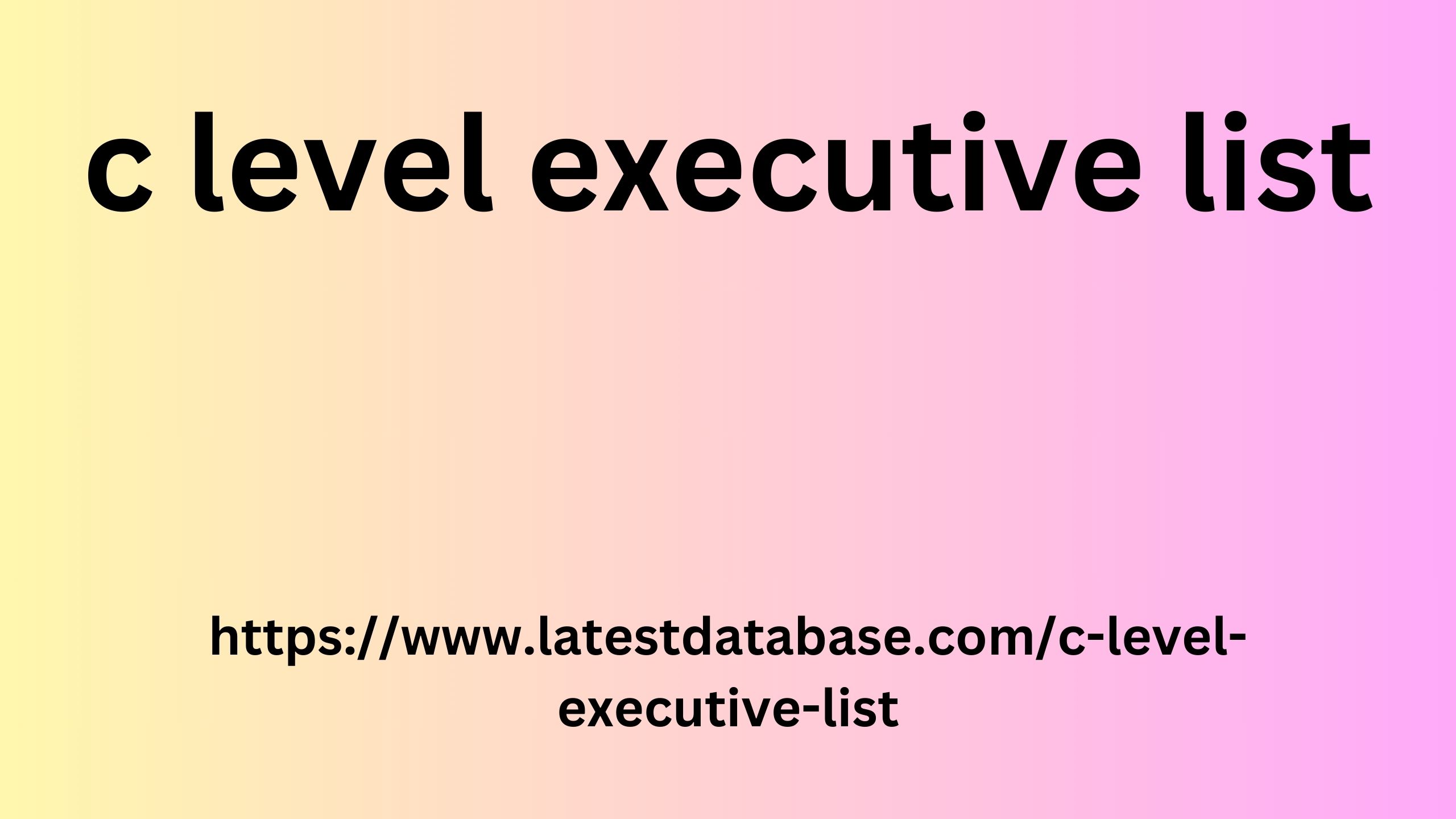 c level executive list