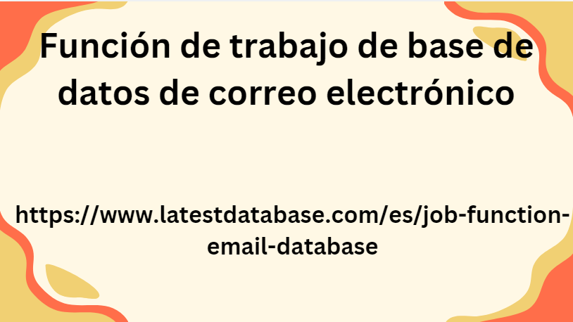 Función de trabajo de base de datos de correo electrónico